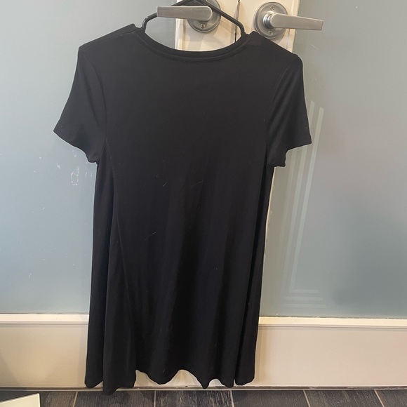 Zara Black V-Neck Short Sleeve Dress Sz S - Picture 2 of 2